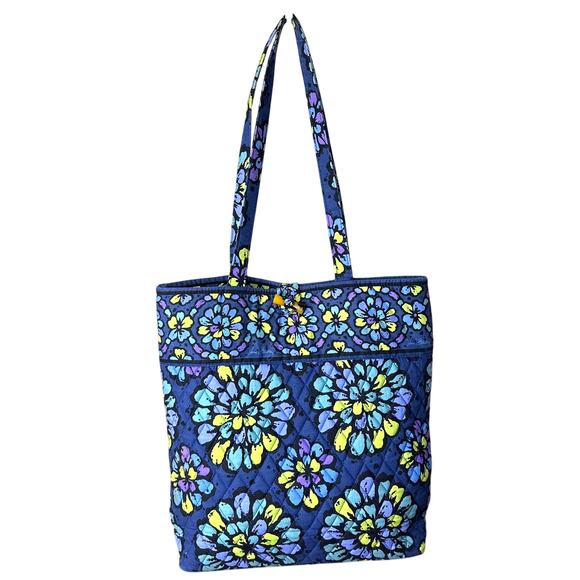 VERA BRADLEY Indigo Pop Blue Flower Tote - Picture 1 of 7